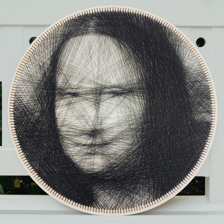 Mona Lisa String Art – Geometric Thread Portrait, Modern Wall Hanging